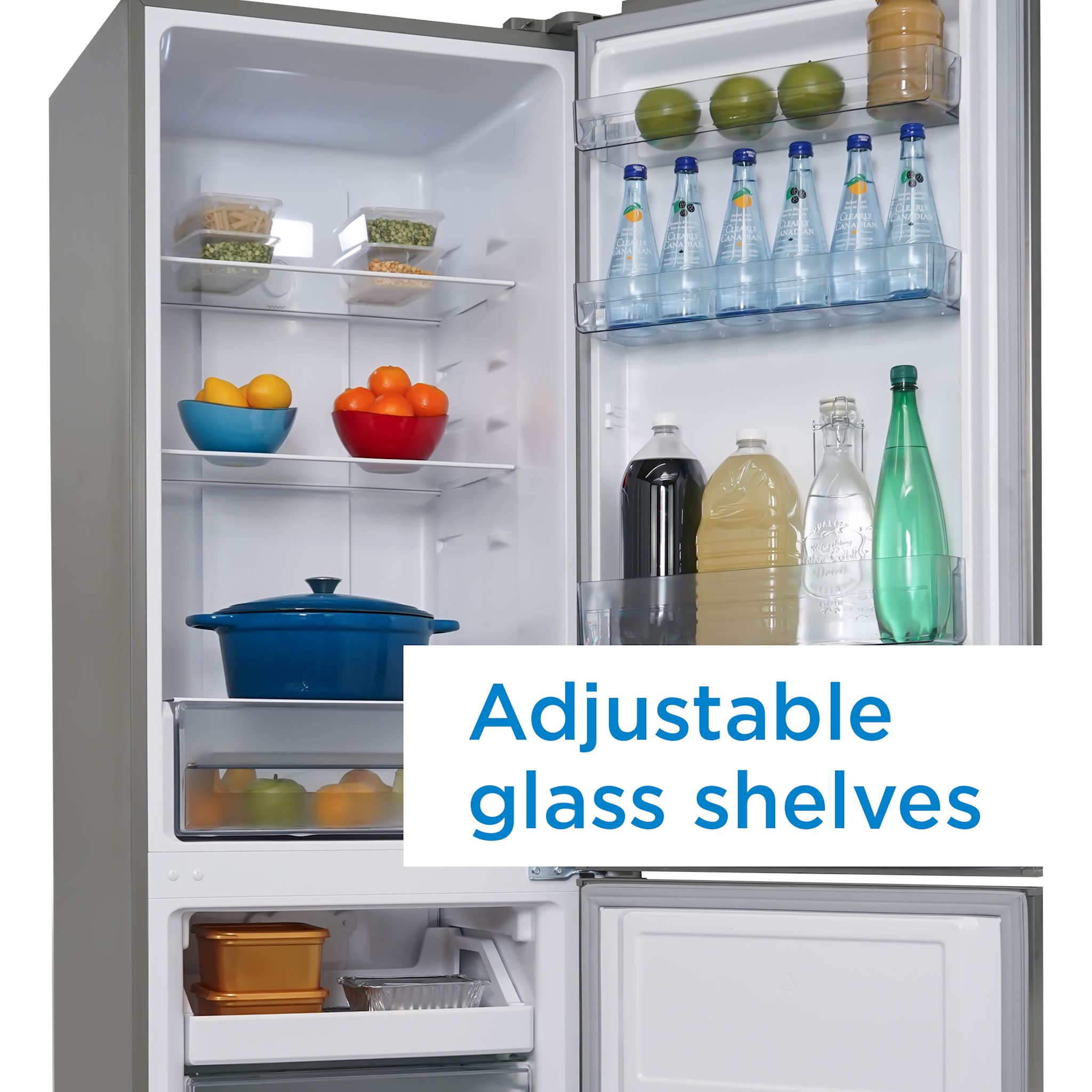 Réfrigérateur à congélateur inférieur Danby (DBMF100B1SLDB) - Aspect inox