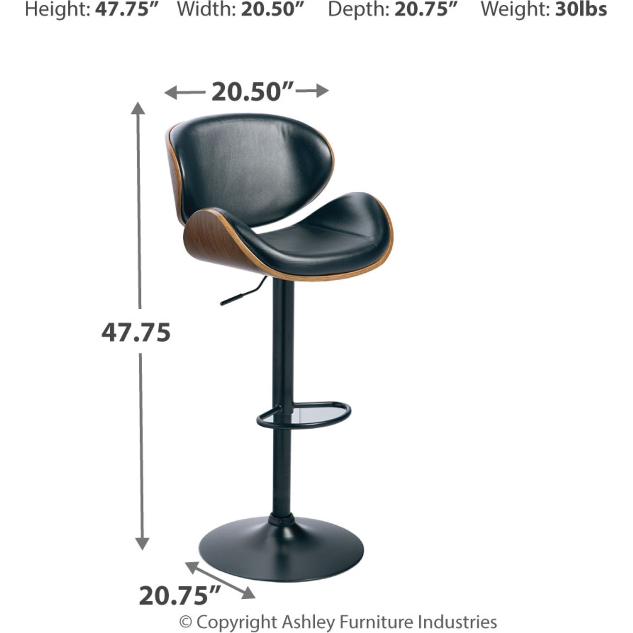 Tabouret Bellatier à hauteur réglable - Marron - (D120-530)