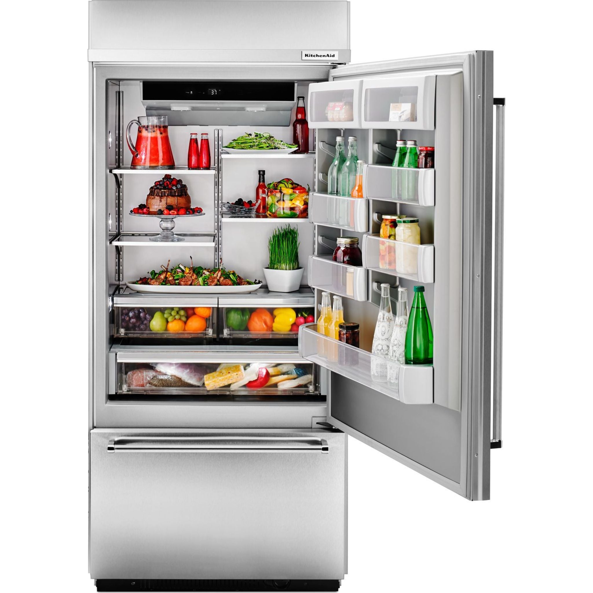 Réfrigérateur à congélateur inférieur KitchenAid (KBBR306ESS) - Acier inoxydable