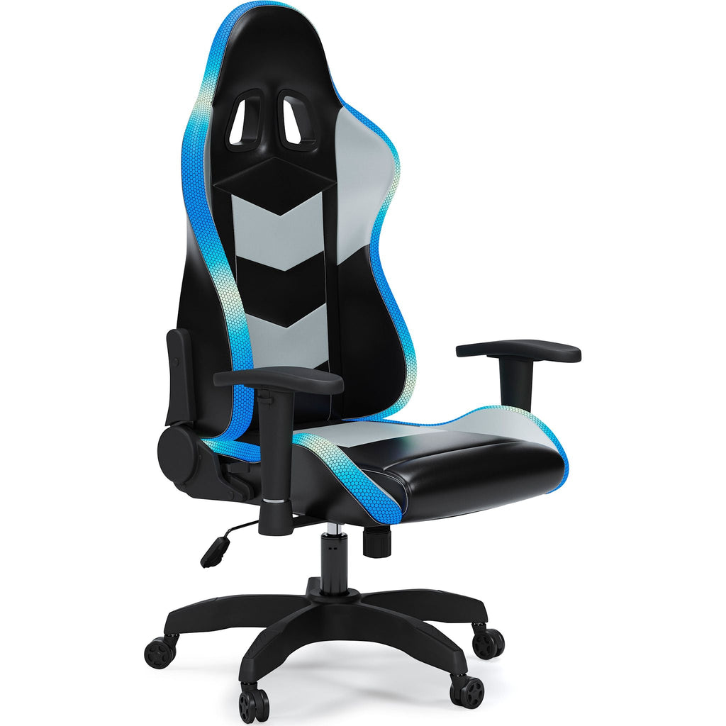 Chaise de jeu pivotante Lynxtyn - Noir/Gris
