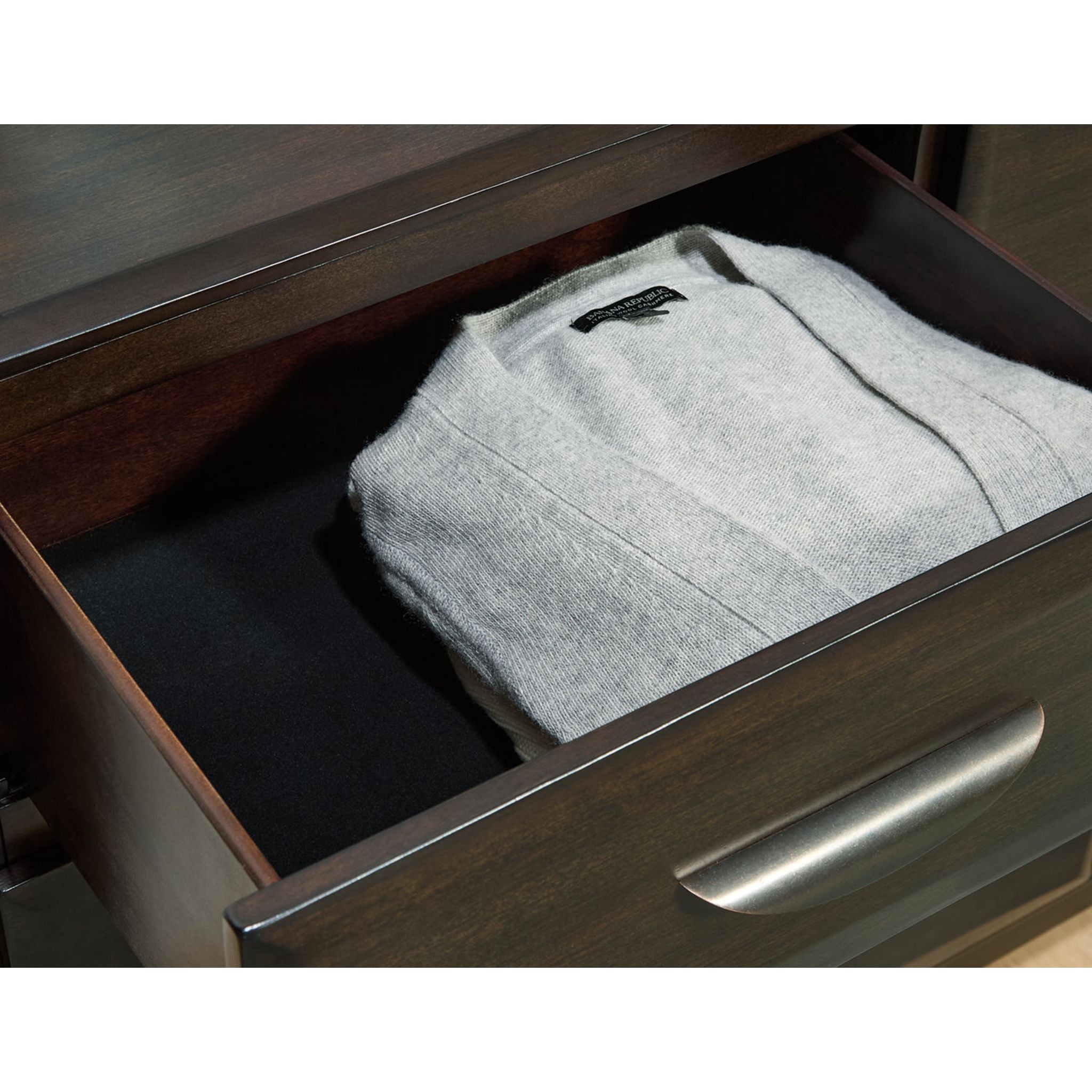 Commode et miroir Vanmore - Marron foncé