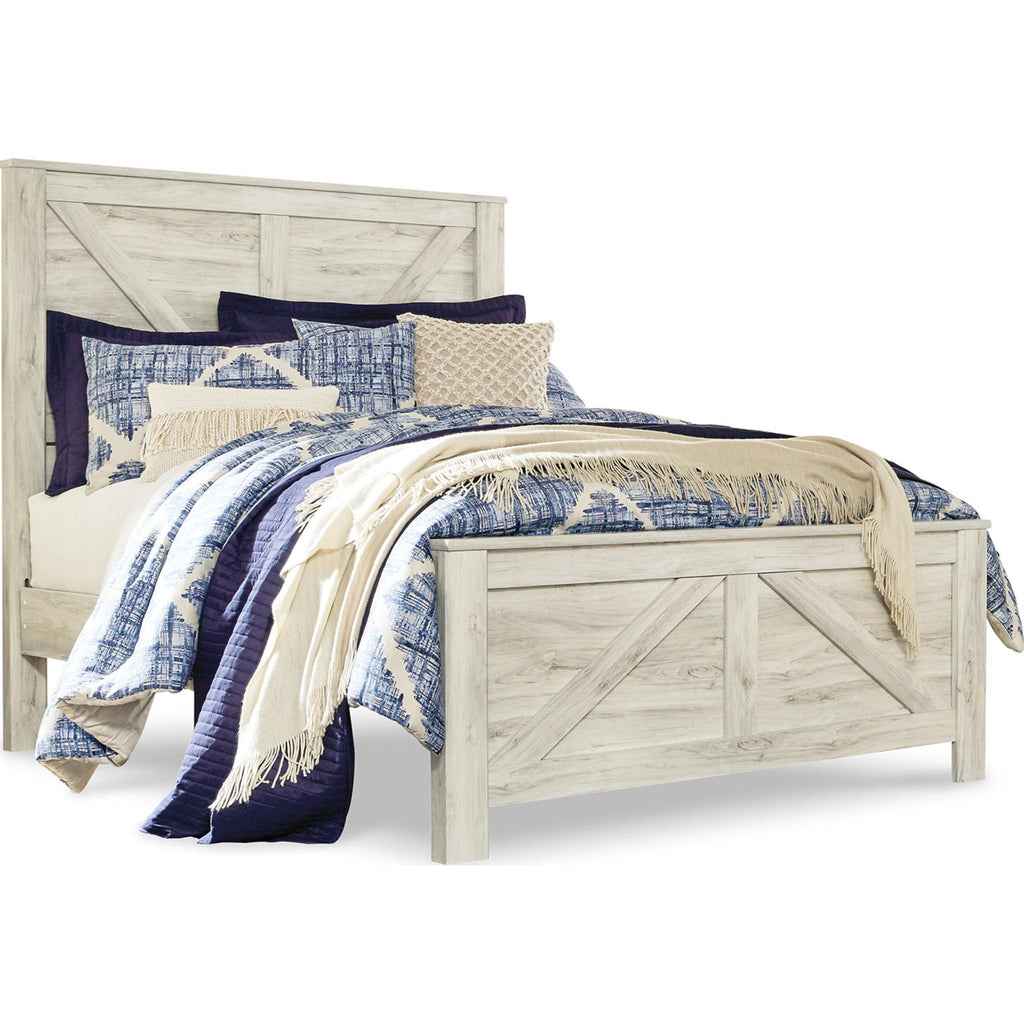 Lit queen-size Bellaby - Blanc délavé