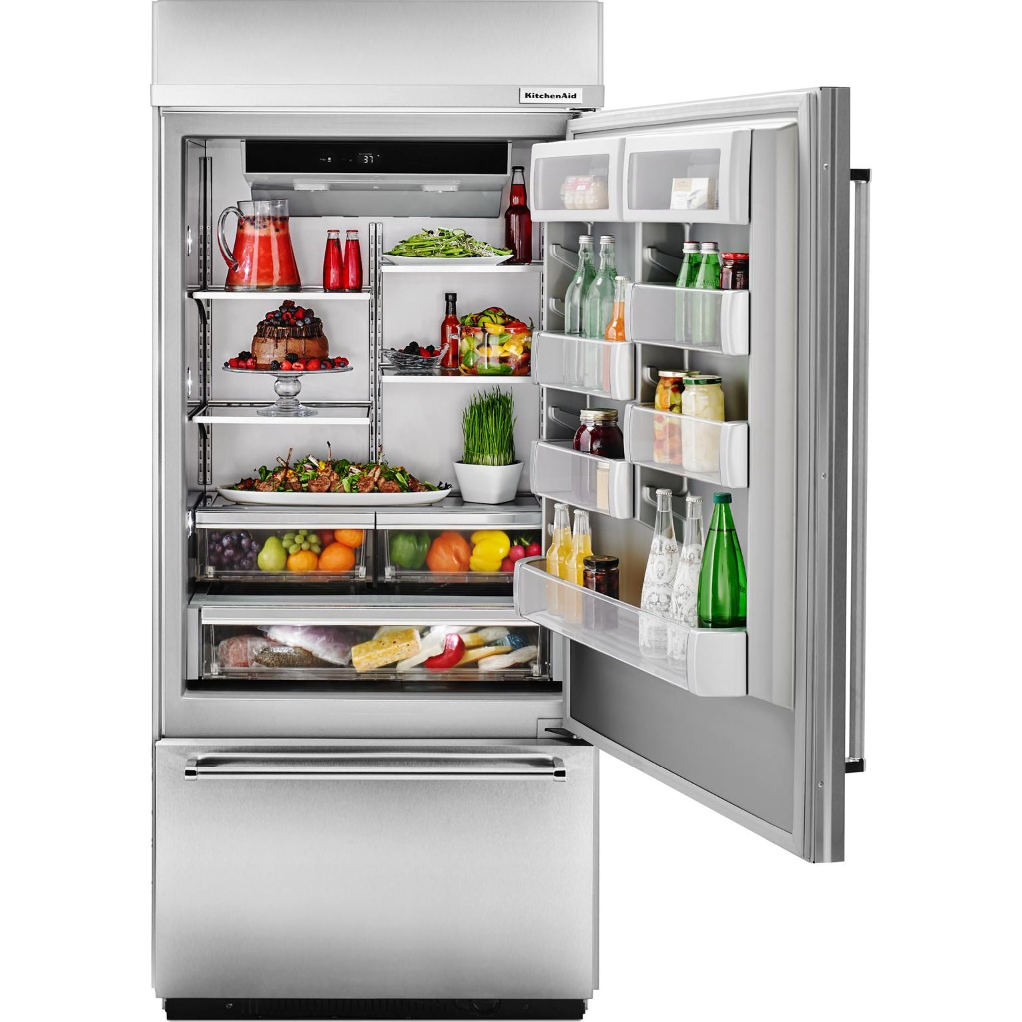 Réfrigérateur à congélateur inférieur KitchenAid (KBBR306ESS) - Acier inoxydable