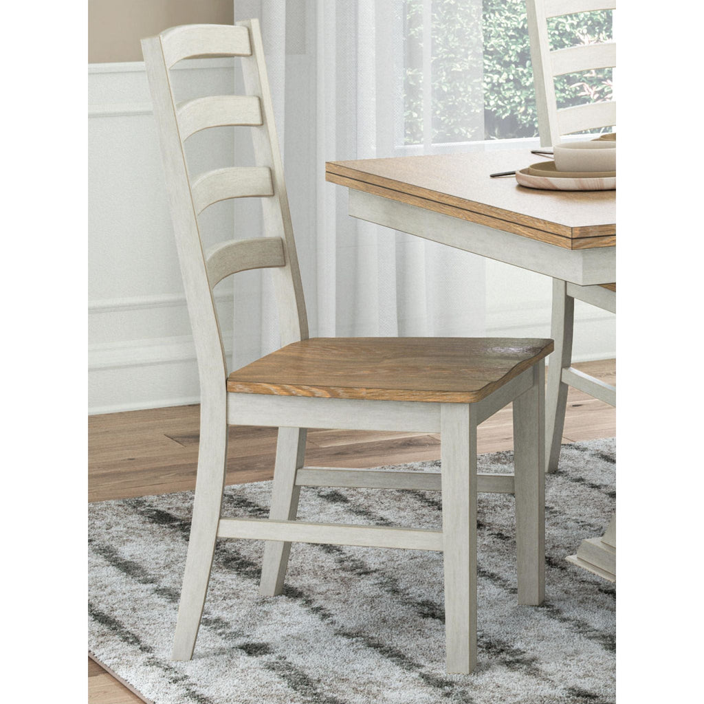 Chaise de salle à manger Purlaney - Blanc antique/Naturel - (PCD627-01)