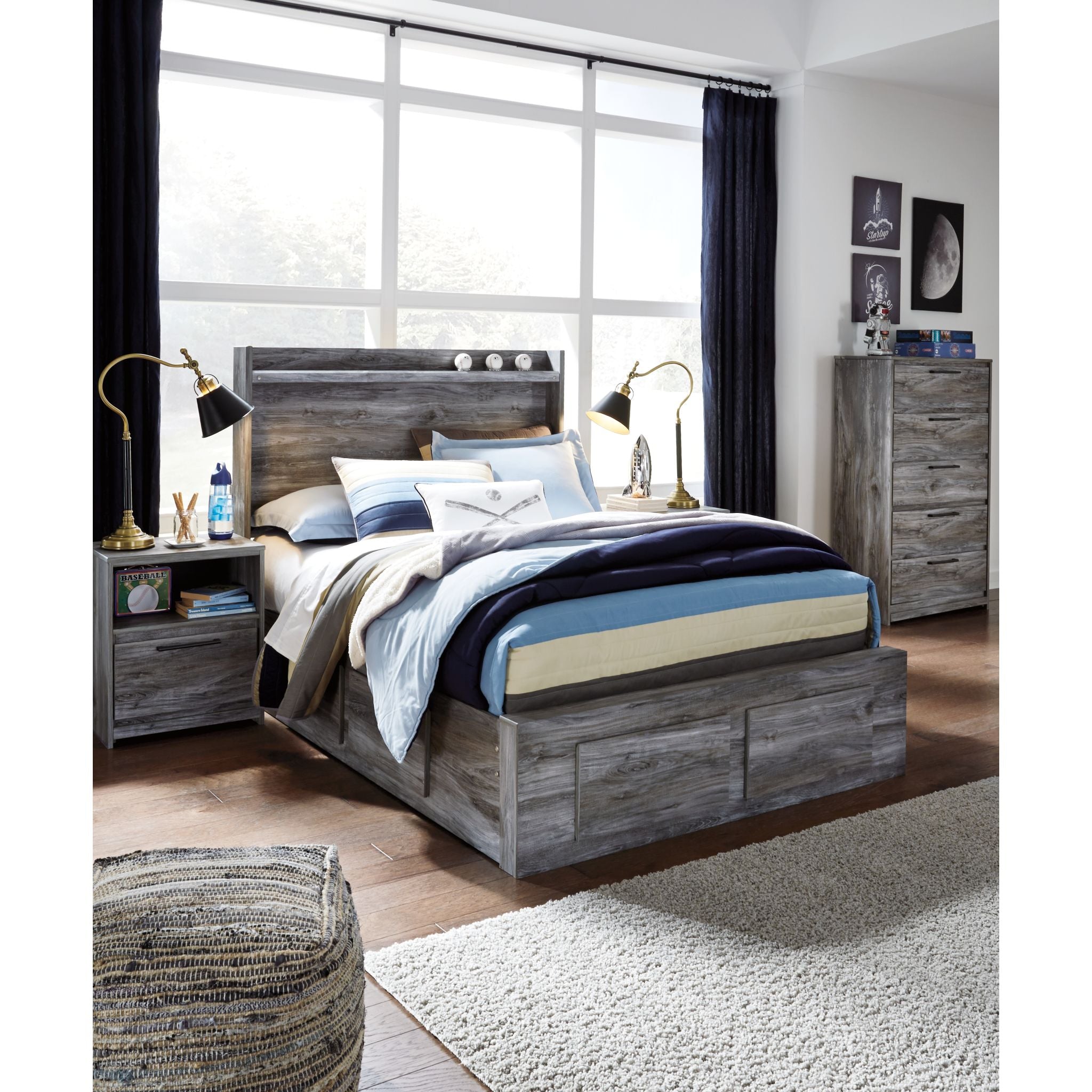 Lit de rangement complet Baystorm 5 pièces - Gris