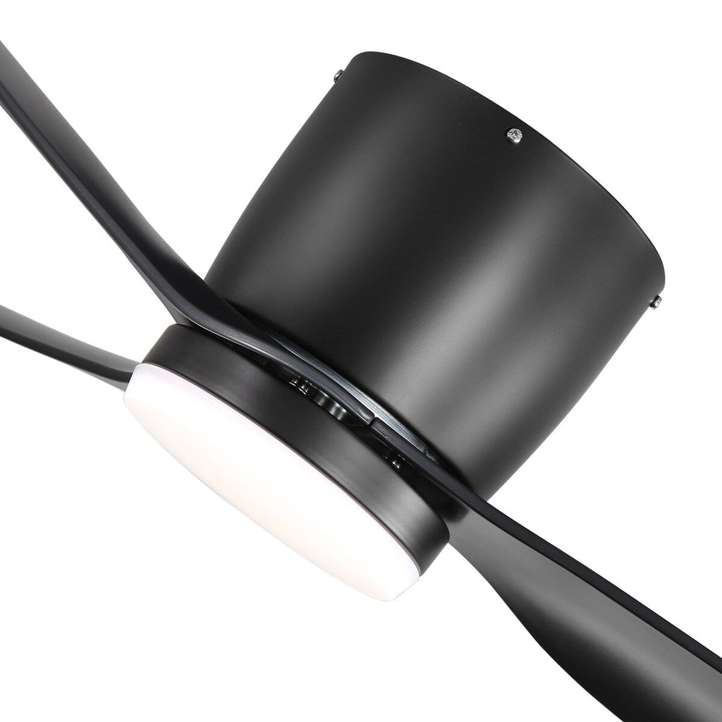 Ventilateur de plafond encastré à DEL noir/blanc de 52 pouces avec télécommande (3 pales)