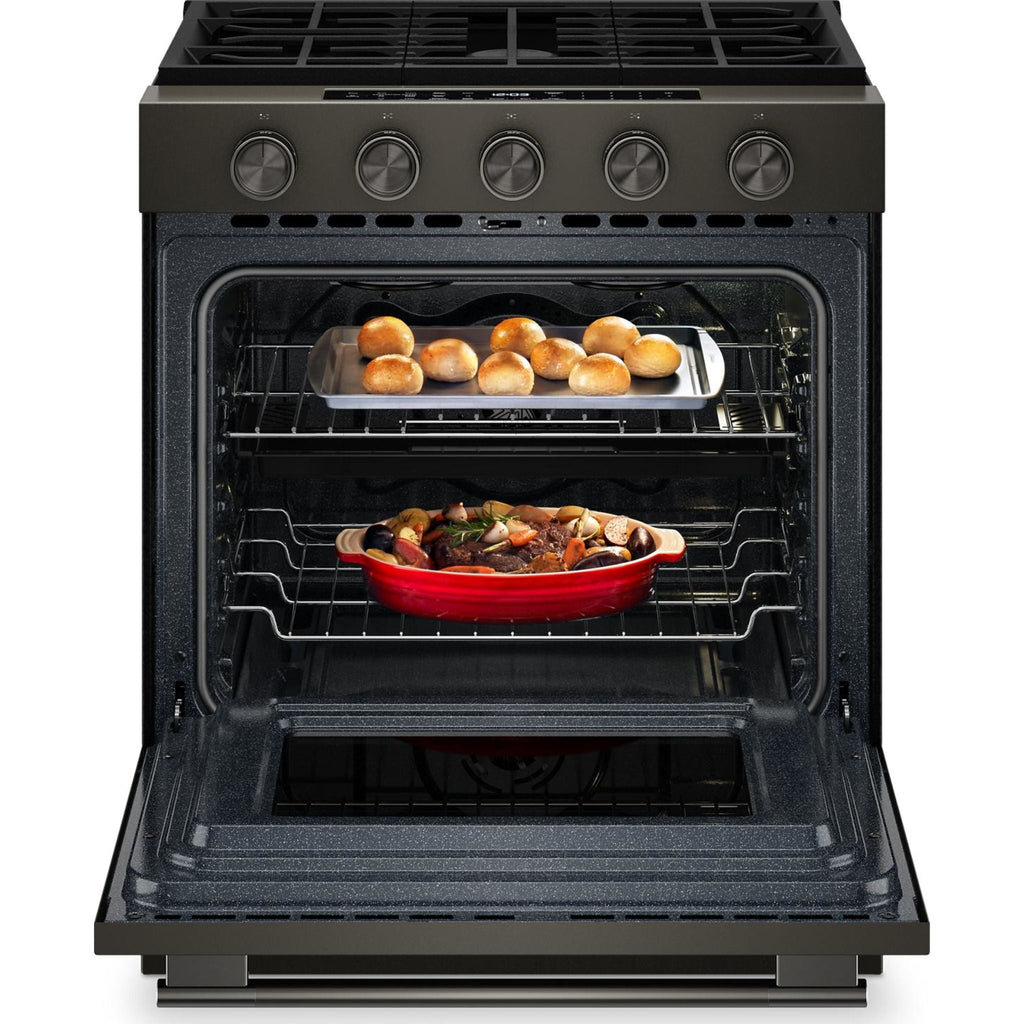 Cuisinière à gaz KitchenAid 30 po (KSGS530SBE) - Minerai noir