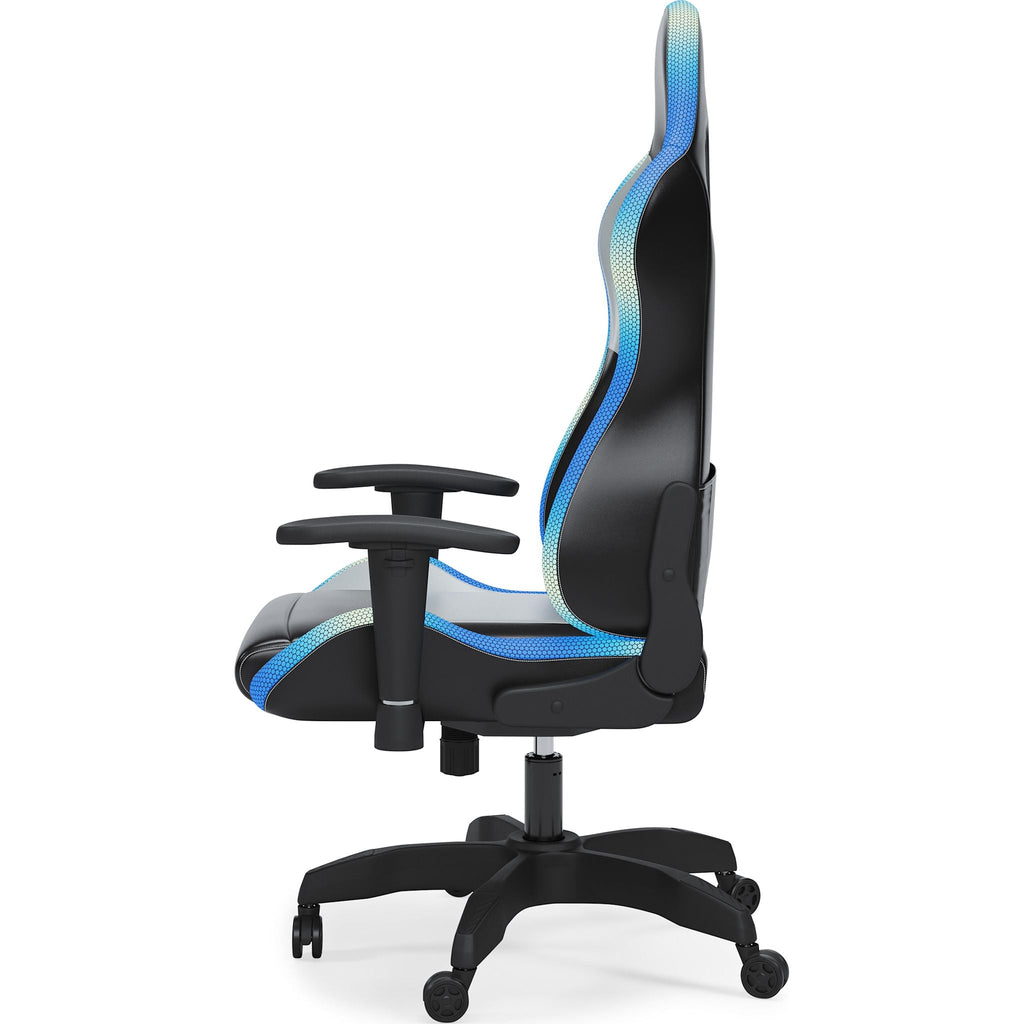 Chaise de jeu pivotante Lynxtyn - Noir/Gris