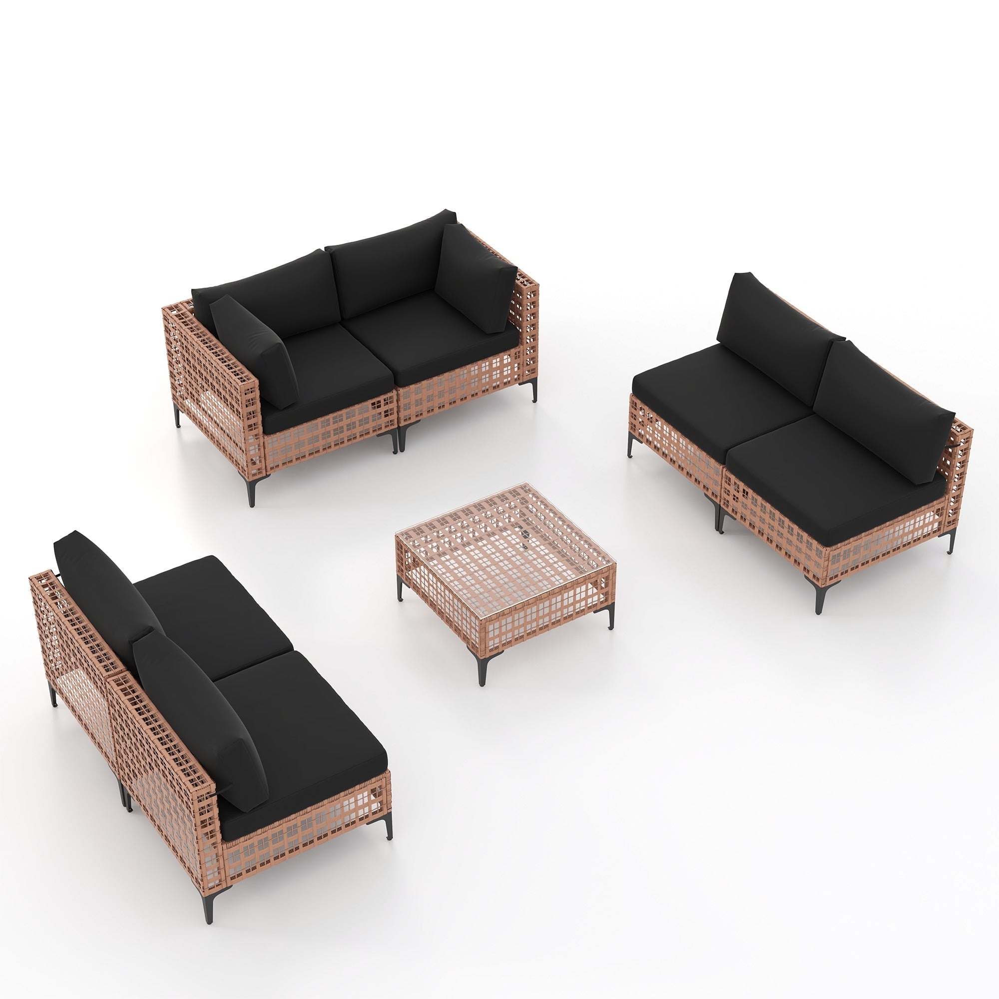 6 - Person Outdoor Sectional Seating Group with Cushions
