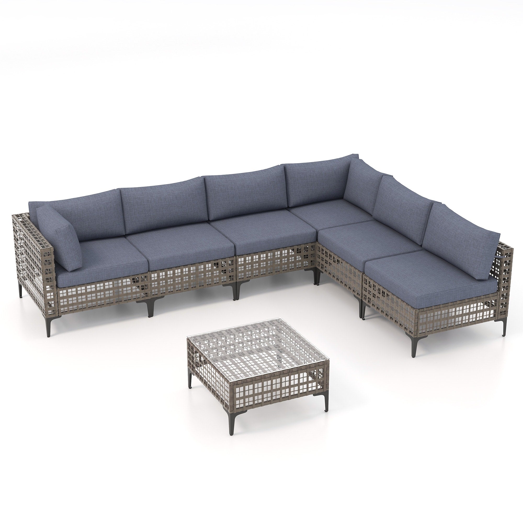 6 - Person Outdoor Sectional Seating Group with Cushions