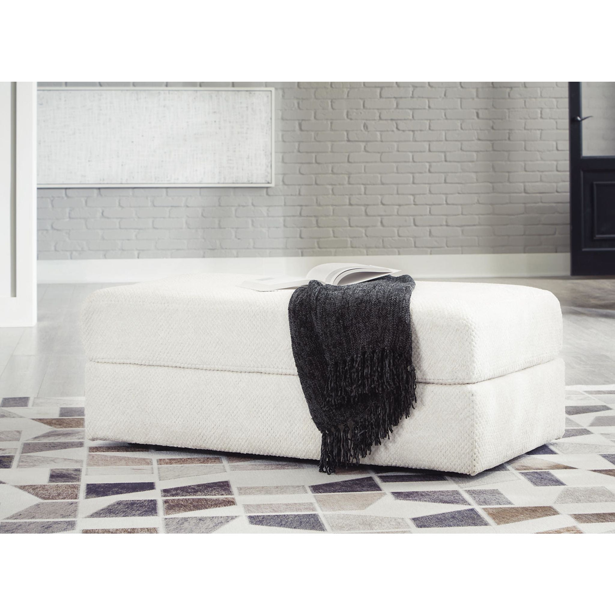 Pouf d'appoint surdimensionné Karinne - Lin