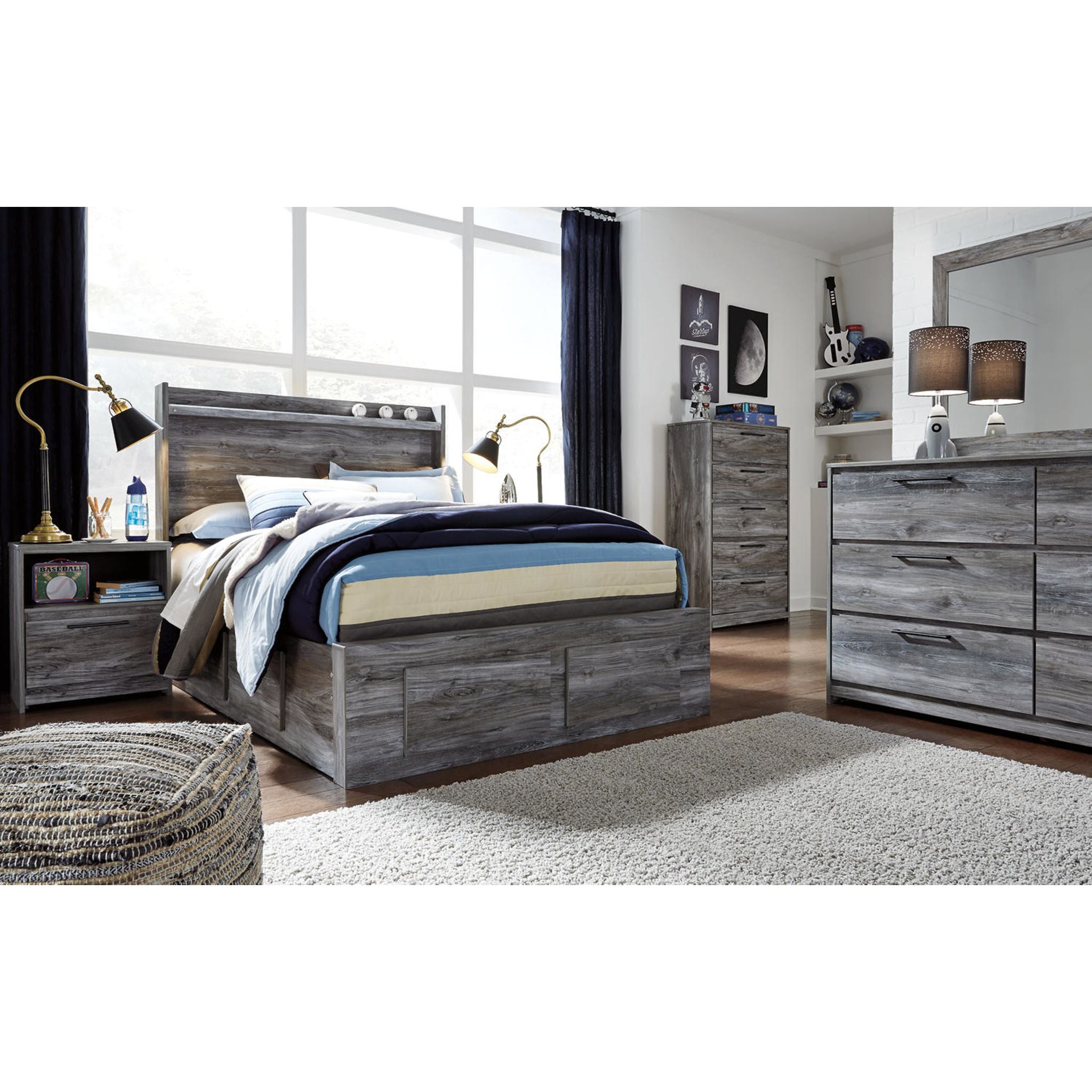 Lit de rangement complet Baystorm 5 pièces - Gris
