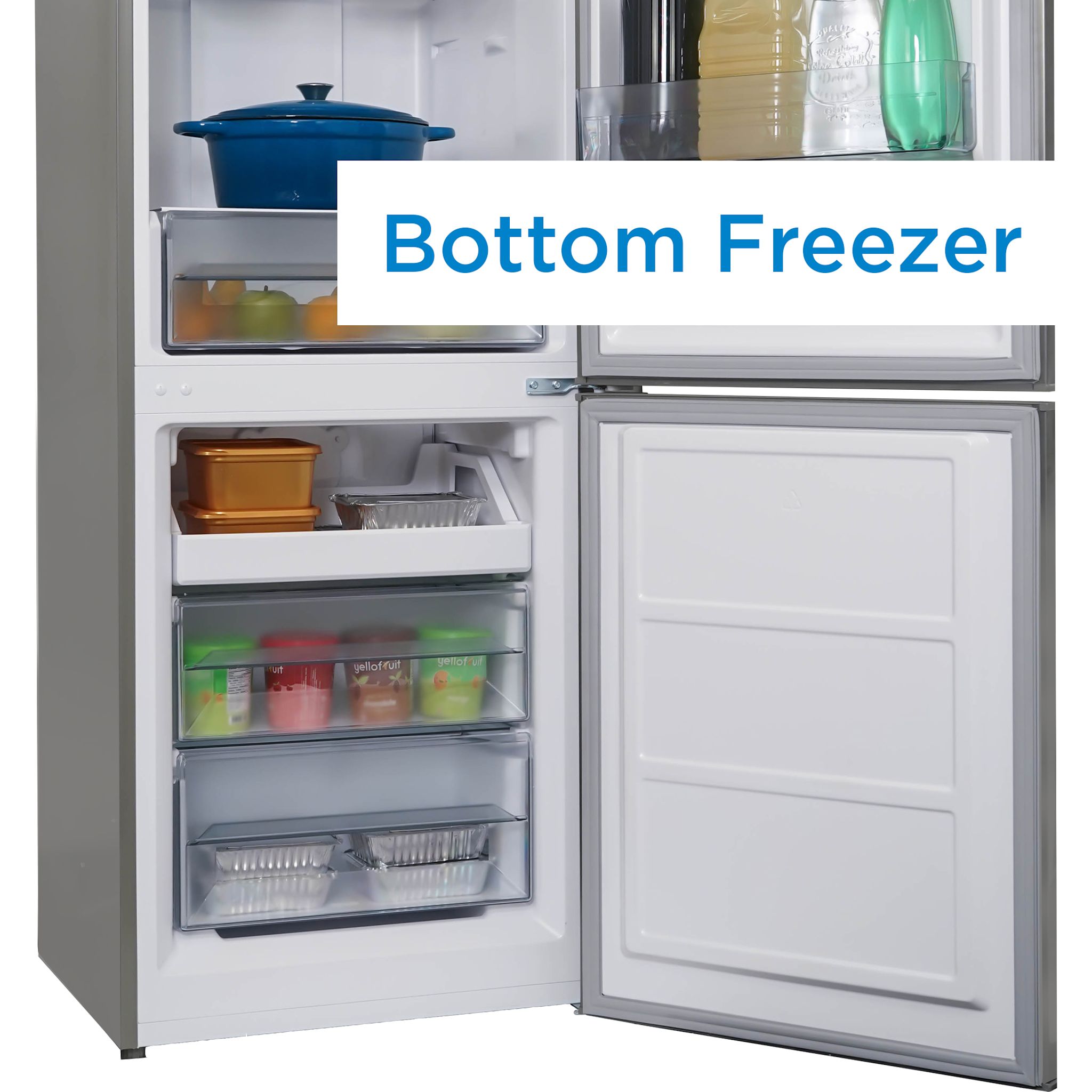 Réfrigérateur à congélateur inférieur Danby (DBMF100B1SLDB) - Aspect inox