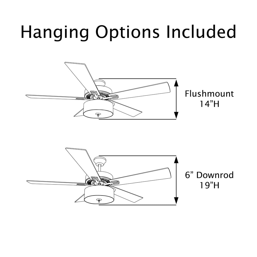 Ventilateur de plafond LED de style ferme en métal brossé Carbon Loft 52